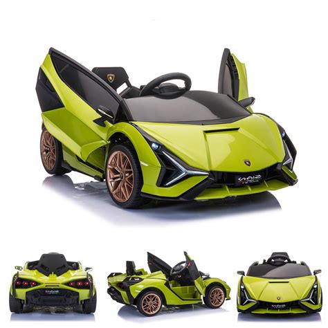 UWR-Nite Kids 12V Electric Ride On Licensed Lamborghini Sian Roadster Motorized Sport Vehicle ...