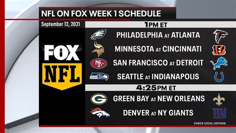 NFL schedule Week 1: Vikings-Bengals, Packers-Saints on FOX | FOX 9 ...