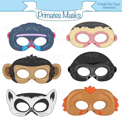 Primates Printable Masks Monkey Mask Ape Mask Gorilla Mask | Etsy