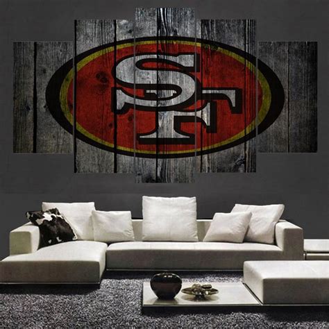 San Francisco 49ers Logo Poster 1 Football – 5 Panel Canvas Art Wall Decor – Canvas Storm