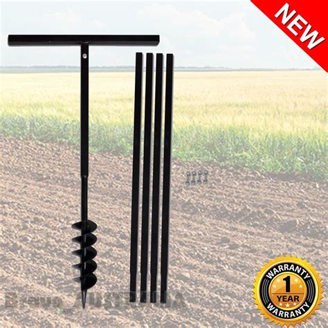 Manual Post Hole Digger Ground Drill Bore Posthole with Extensions ...