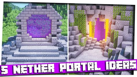 Minecraft - 5 Nether Portal Design Inspiration & Tips! [Nether Portal Decoration ideas] - YouTube