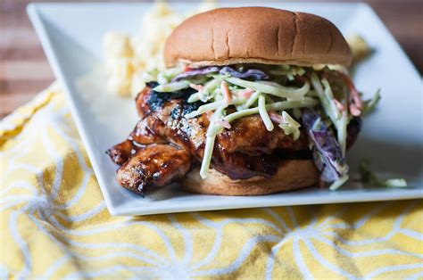 BBQ Chicken Sandwiches with Broccoli Slaw - Meg's Everyday Indulgence