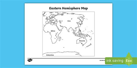 FREE! - Eastern Hemisphere Outline Map - Classroom Resources - KS1