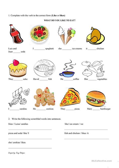 WHAT DO YOU LIKE TO EAT? worksheet - Free ESL printable worksheets made by teachers