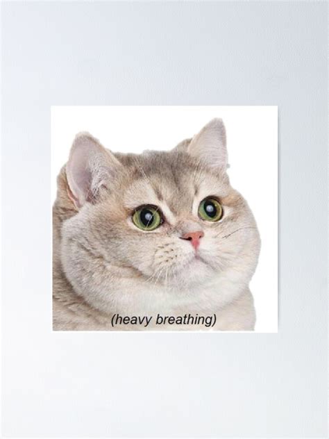 "Heavy breathing cat Meme" Poster by Luckeye | Redbubble