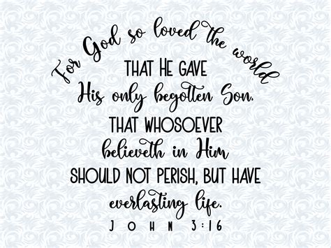 For God so Loved the World John 3:16 KJV Bible Verse SVG With - Etsy