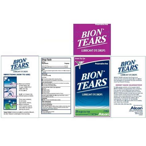 Bion Tears Lubricant Eye Drops Preservative-Free Single-Use Vials 28 Each 2 Pack 784922698391 | eBay