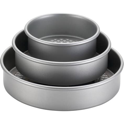 Cake Boss Professional Bakeware 3-Piece Round Cake Pan Set, Silver ...