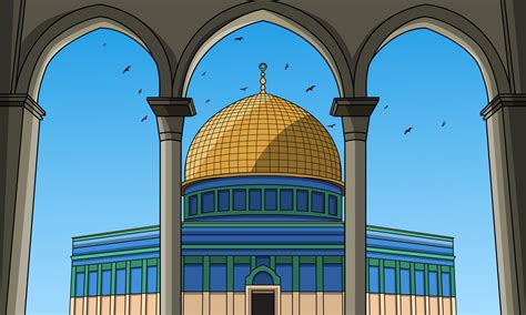 Jerusalem Palestinian al-Aqsa mosque cartoon. Vector illustration 25682958 Vector Art at Vecteezy