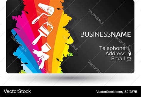 Business card for painting the layout Royalty Free Vector