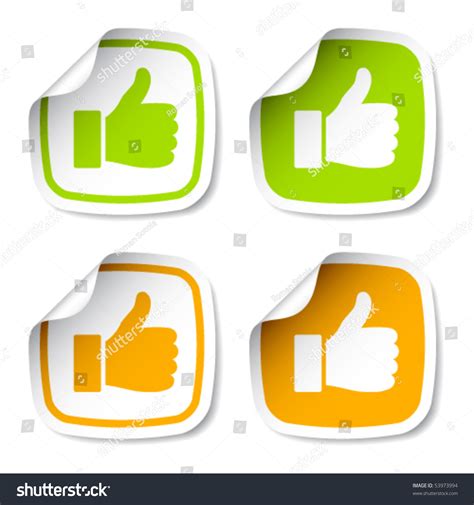 Vector Thumb Stickers Stock Vector (Royalty Free) 53973994 | Shutterstock