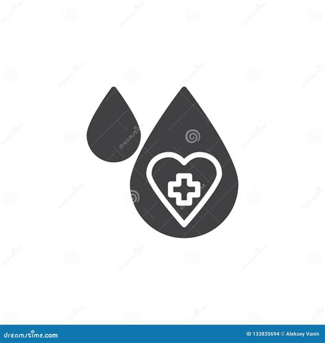 Blood Drops with Medical Cross Vector Icon Stock Vector - Illustration of sign, cross: 133835694