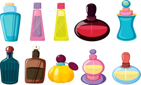 Bottles Of Perfume Container Cartoon Scent Vector, Container, Cartoon ...