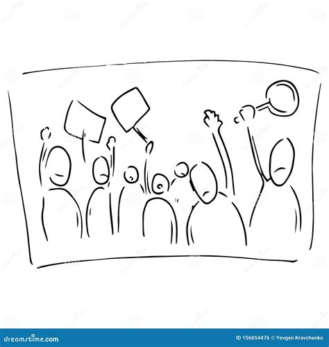 Cartoon Crowd - Angry Faces | CartoonDealer.com #1617435