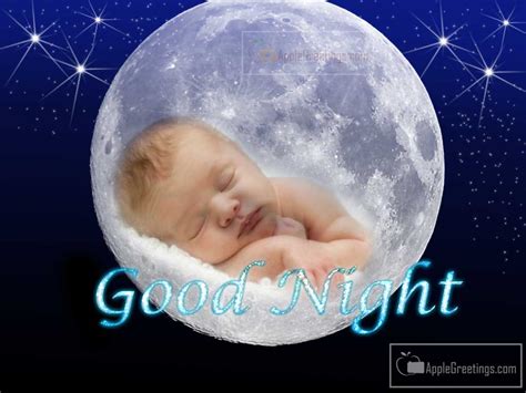 Good Night Greetings With Cute Baby (ID=2095) | AppleGreetings.com