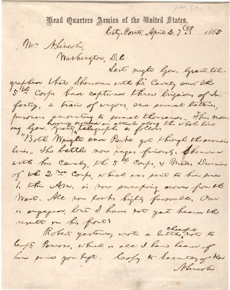 Abraham Lincoln’s last letter to his wife, 1865 | Gilder Lehrman ...