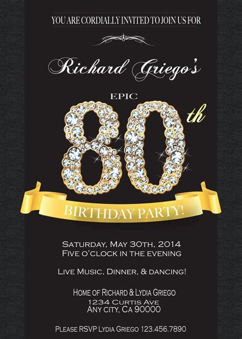 80Th Birthday Invitations Templates Free - Printable Word Searches