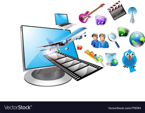 Multimedia computer Royalty Free Vector Image - VectorStock