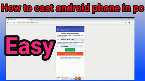 how to cast android phone in pc - YouTube