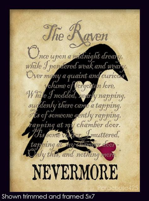 Nevermore, The Raven, 8x10 print, Poe, poetry, literature, goth ...