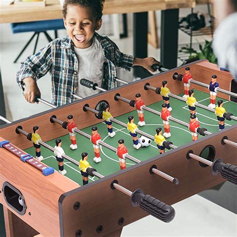 27" foosball table parent-child wooden soccer game table footballs table match Sale - Banggood.com