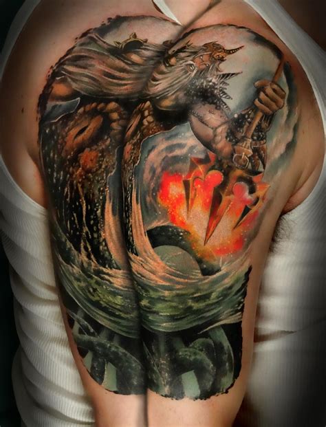 Poseidon Fantasy Realism Tattoo | Tattoos, Tattoo artists, Tattoo portfolio