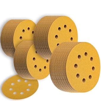 Spmarkt 220 Grit Sandpaper Discs for Sander, 5 inch 8 Hole 220 Grit Sandpaper for Woodworking ...