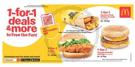 McDonald's 1 For 1 Deals 20 September 2020 ~ Supermarket Promotions