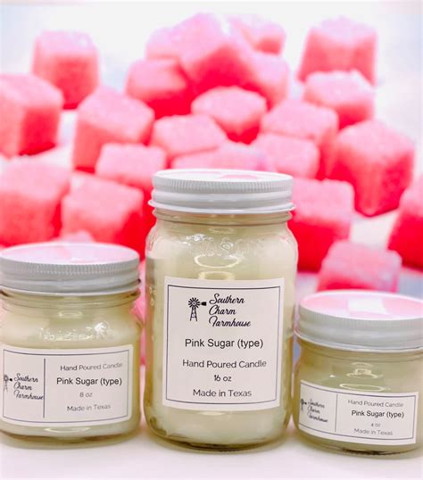 Pink Sugar./ Mason Jars/Hand poured/Scented candles – Southern Charm ...