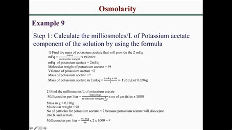 How to solve osmolarity calculation problems 5 - YouTube