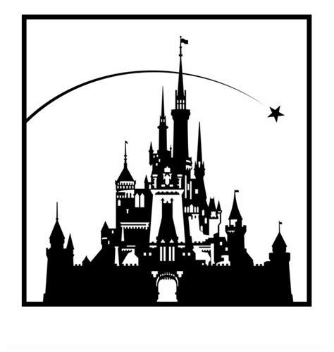 Free Disney Characters Silhouette - Disney Castle Silhouette PNG