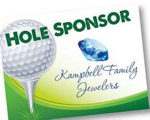 Hole Sponsor Golf Sign w/Golf Ball on Tee (Horizontal, 12"x18") - G14H - IdeaStage Promotional ...