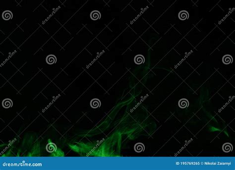 Green Steam on a Black Background Stock Image - Image of motion, light ...