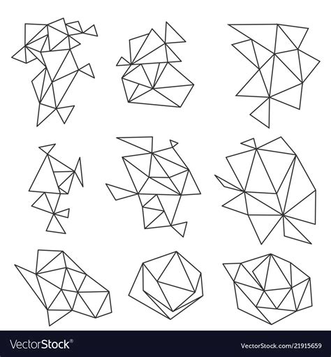 Abstract geometric shapes set on white Royalty Free Vector