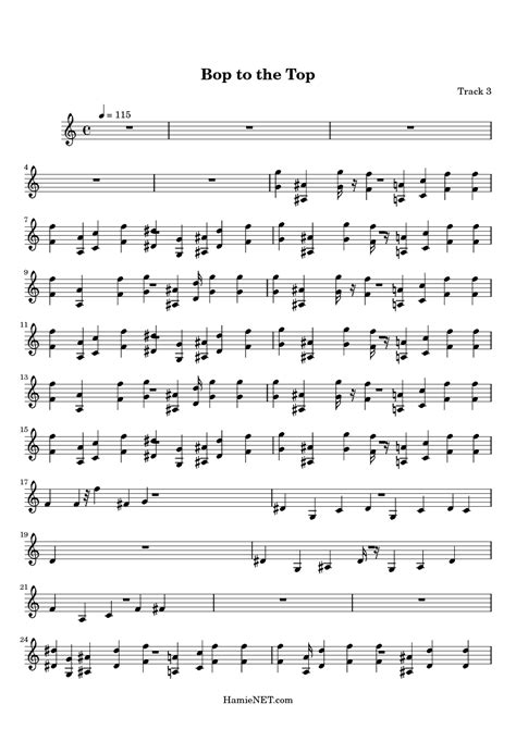 Bop to the Top Sheet Music - Bop to the Top Score • HamieNET.com