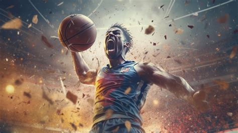 Premium AI Image | A basketball player with a red shirt that says ...