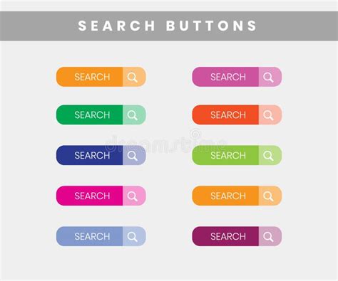 Modern Search Button Colorful Set Vector. Search Buttons for Web and UI ...