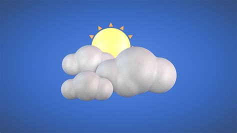 3D model Partly Sunny - Weather Icon VR / AR / low-poly animated | CGTrader