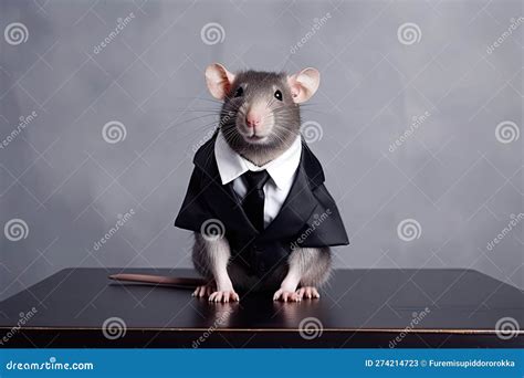 Rat Posing in Business Suit Generative AI Stock Illustration - Illustration of dressed, front ...