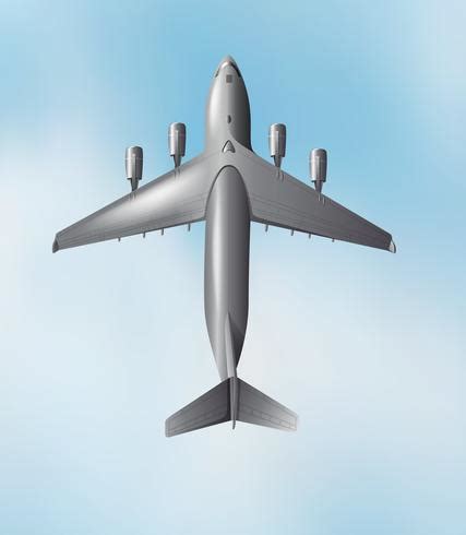 Aerial view of airplane flying in sky 419898 Vector Art at Vecteezy