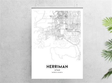 Herriman Map Print Herriman Map Poster Wall Art Ut City Map | Etsy