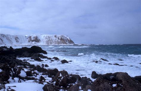 Free picture: landscape, sea, waves, hitting, rocks, snow