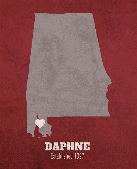 Daphne Alabama City Map Founded 1927 University of Alabama Color ...