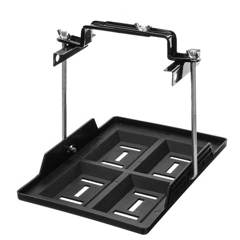 Universal Battery Tray Adjustable Hold Down Battery Clamp Bracket Cycle 19x28cm | Alexnld.com