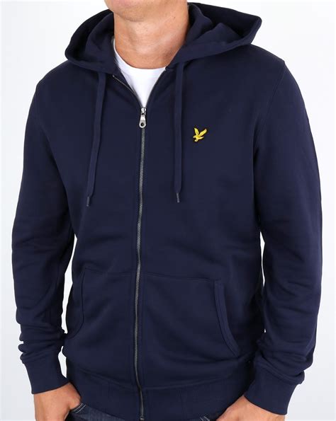 Lyle And Scott Zip Through Hoodie Navy | 80s casual classics