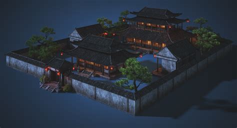 Chinese palace night 3D model - TurboSquid 1311832