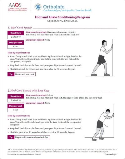 Exercises To Recover From A Sprained Ankle - Exercise Poster