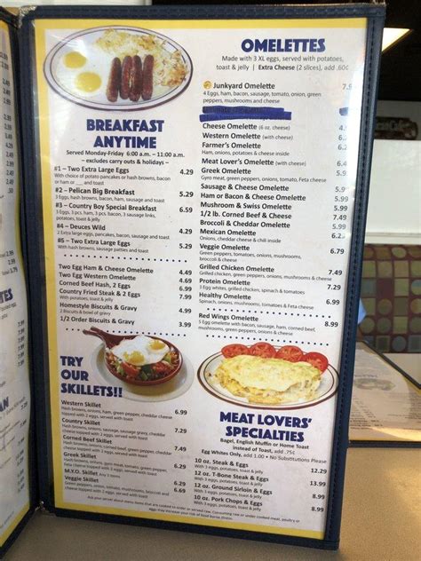 Menu at Pelican Cafe, Marysville