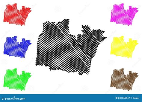 Prakasam District Andhra Pradesh State, Republic Of India Map Vector Illustration, Scribble ...